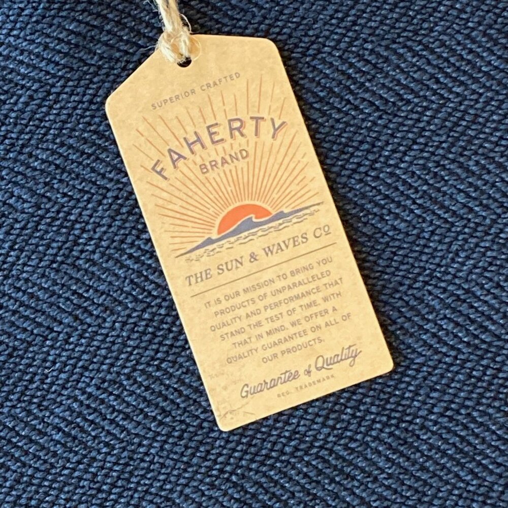 Faherty Whitewater Hoodie Relaxed Fit Organic Mens XXL Fjord Navy NWT - Picture 6 of 12